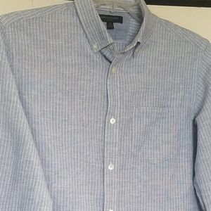Banana Republic Fine striped blue button down